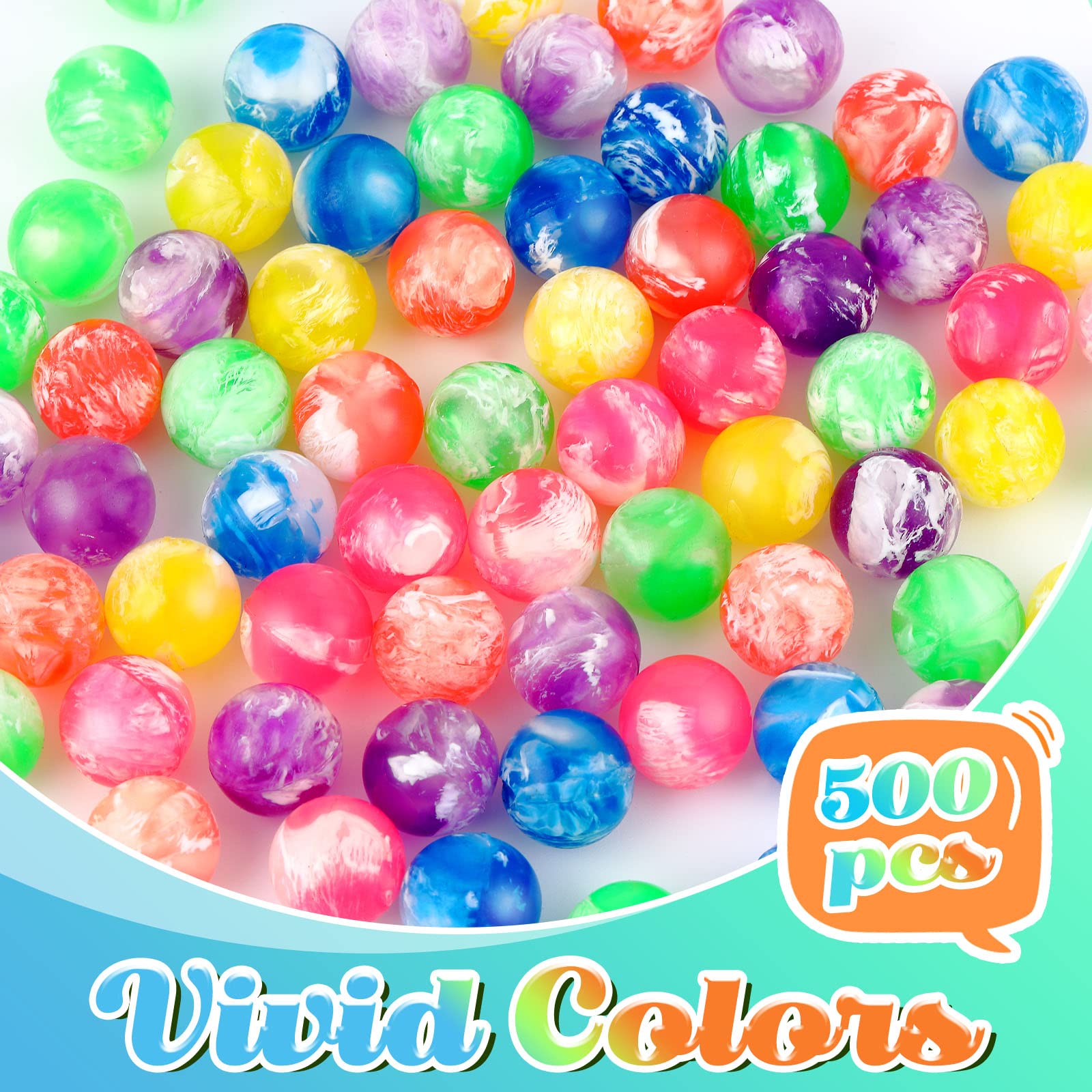 500 bolas pequeñas con rebote de goma a granel, minibolas de rebote para fiestas de cumpleaños, regalos, juegos, premios, máquinas expendedoras, llenadores, actividades al aire libre (0.78 3