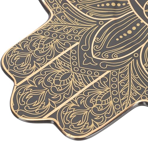 Miniatura 8 de Zerodeko Plato de joyería Hamsa con ojo malvado de mano, soporte de anillo de cerámica, aretes, collares, pulsera, llaves, bandeja decorativa