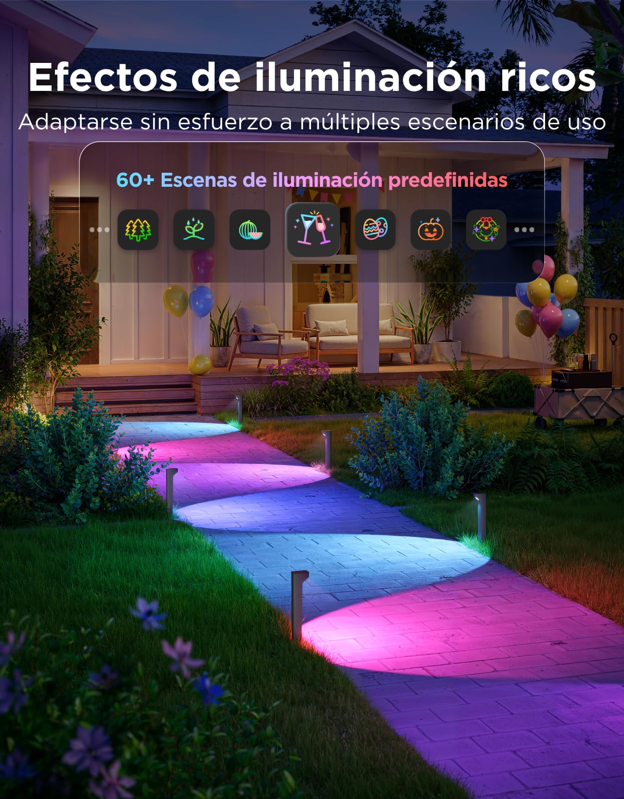 Govee Luces para Caminos Exteriores 2 Lite RGBWIC, Inteligente Iluminación de Caminos con Impermeable IP67, Compatible con Matter, Alexa y Google Assistant, Luz Exterior para Jardines para Paseo, 4pcs