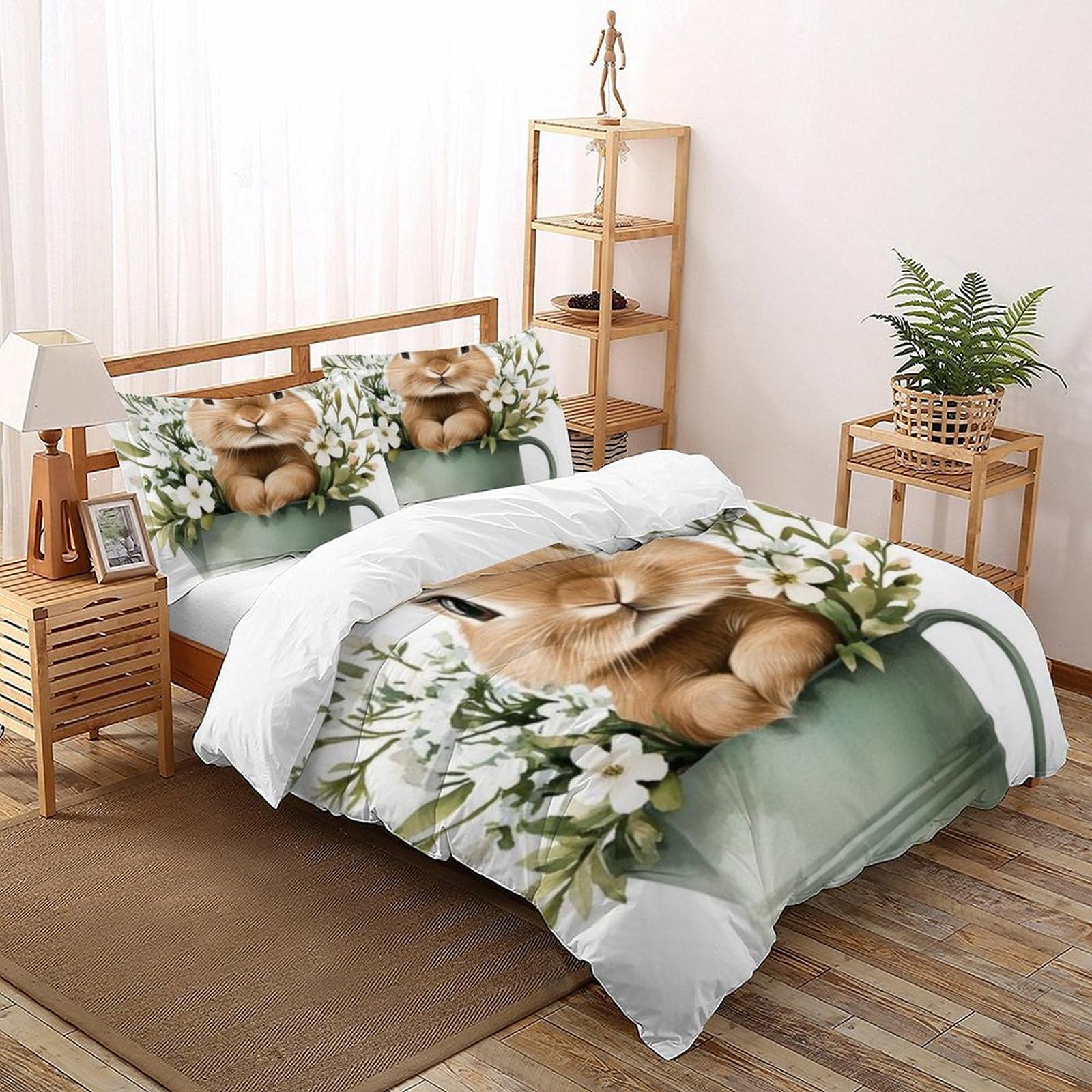 Housse de couette fermeture éclair 220x240 Le Lapin microfibre doux
