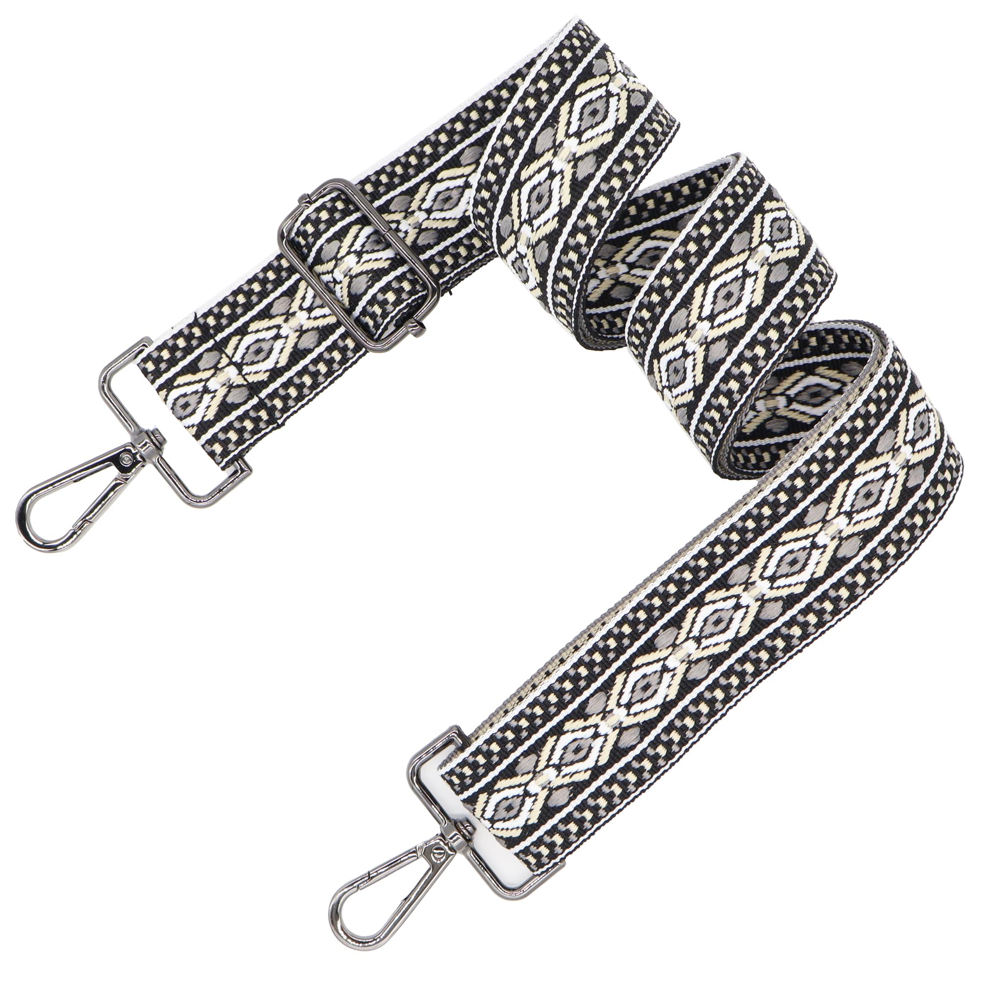 LEMEDE Purse Strap Adjustable Replacement Crossbody Bag Straps Retro Jacquard Embroidery Shoulder Straps for Shoulder Bag