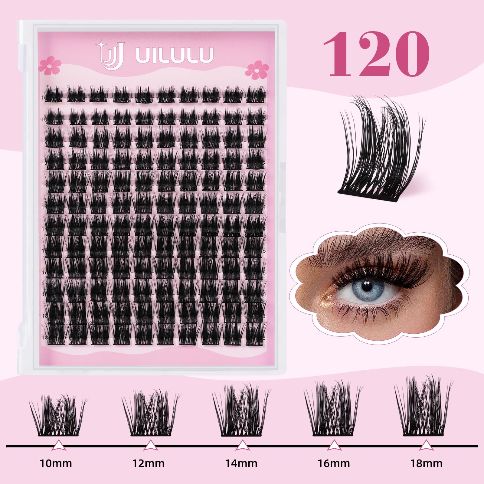 Natural Lash Cluster D Curl Einzelwimpern für DIY Extensions 10-18mm