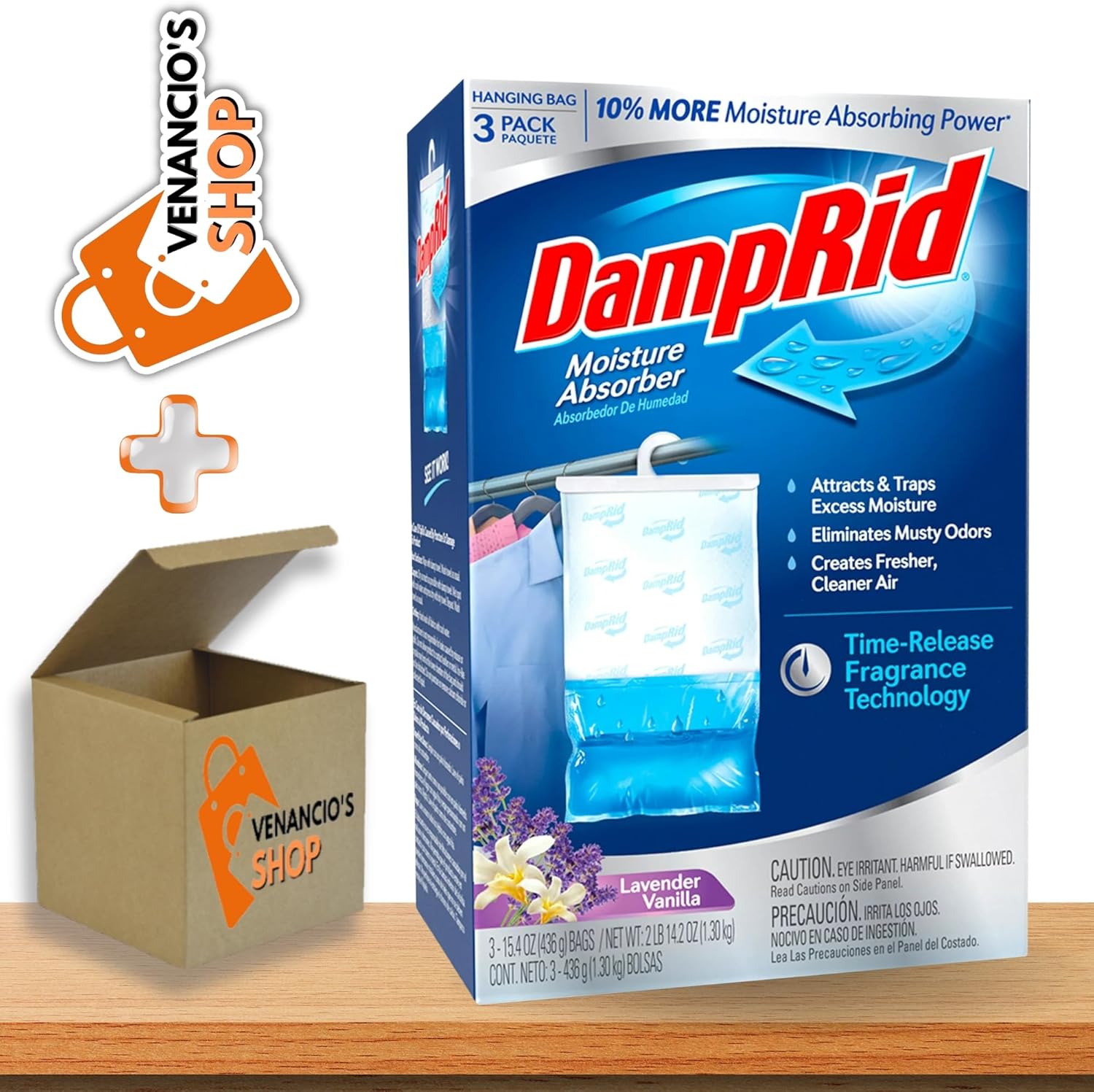 Damp Rid Hanging Moisture Absorber, 15.4 oz Eliminates