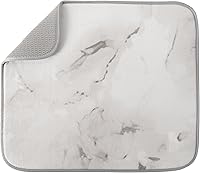 Vista 20 de S&T INC. Tapete de microfibra para secado de platos, reversible y absorbente para cocina, de 16 x 18 pulgadas, color negro