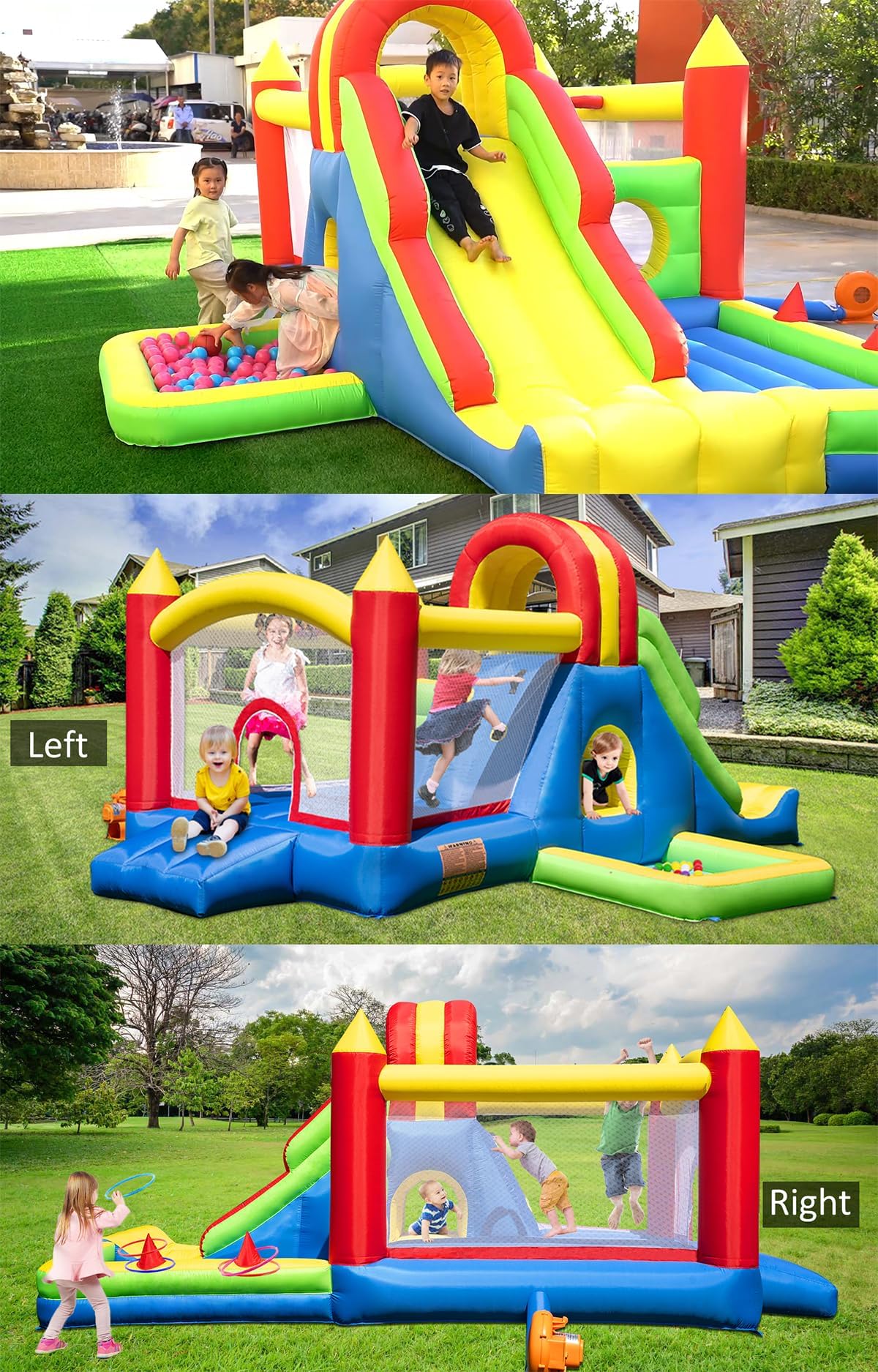 Ballsea Gran Castillo Hinchable para Niños (4,7 × 3,3 × 2,1 m)