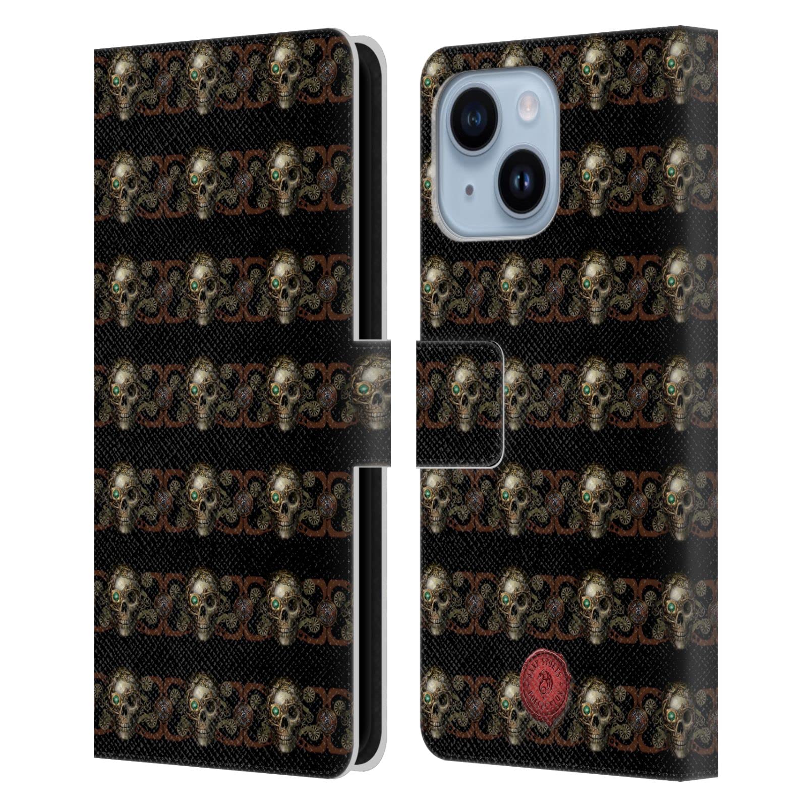 Étui crâne steampunk iPhone 14 Plus Head Case Designs en cuir - 7