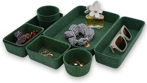 Bandeja organizadora de cajones de escritorio de oficina, bandejas de fieltro poco profundas, divisores de dibujo para suministros de oficina,