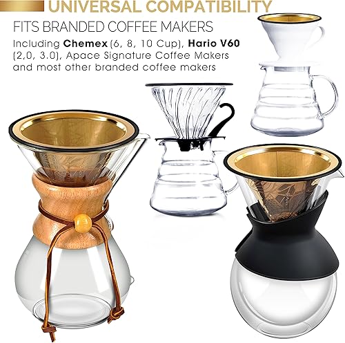 Miniatura 4 de Oro - Patrón de filtro de café #2 + cuchara de café (1 cucharada)