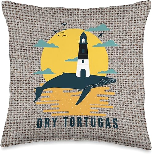 Florida Keys Dry Tortugas National Park Gift Shop Dry Tortugas Loggerhead Key Light Fort Jefferson - Almohada para faro, 15.7 x 15.7in, multicolor