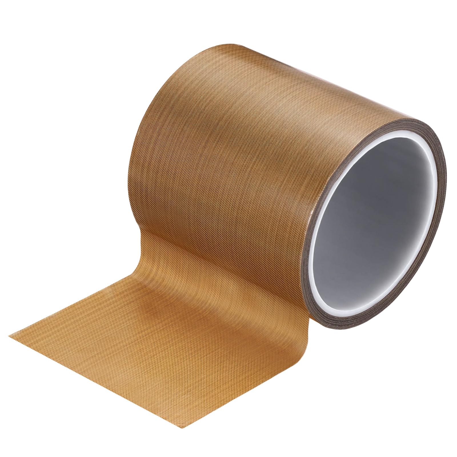 PATIKIL High Temperature PTFE Tape 3-15/16 Inch x 33 Feet, PTFE Coated Fiberglass Adhesive Tape for Vacuum Sealer Machines Hand-Impulse Sealers Insulation, Brown