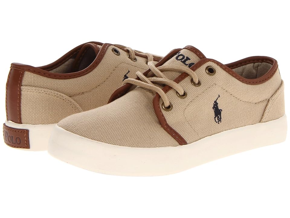 

Polo Ralph Lauren Kids Ethan Low (Big Kid) (Khaki Ballstic Canvas) Boys Shoes, Tan