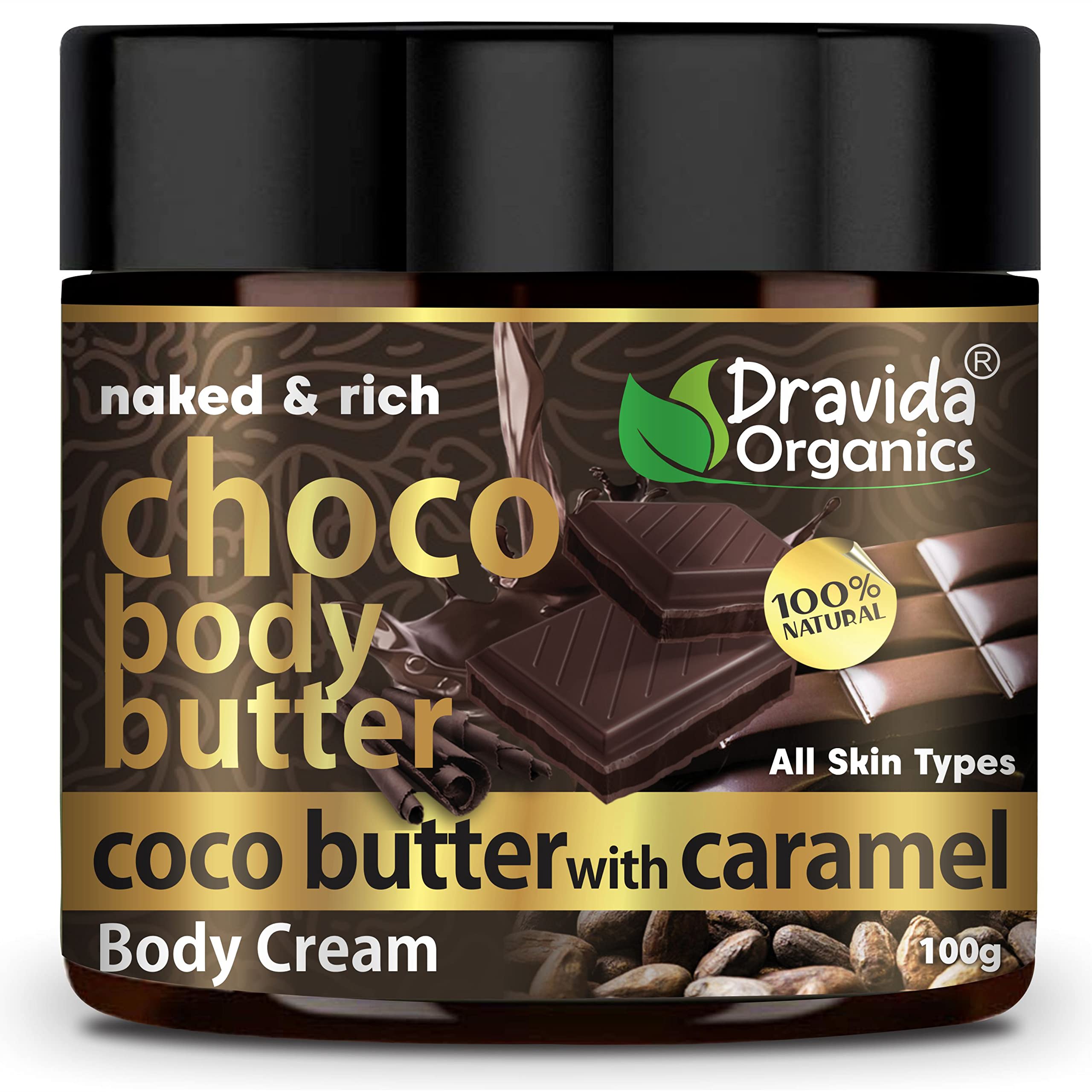 Naked & Rich Choco Body Butter | Cocoa Butter, Caramel | Deep Moisturizing | All Skin | Paraben & Mineral Oil Free - 100 g