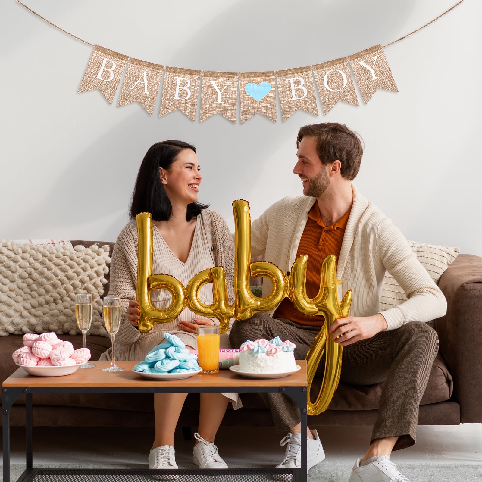 Decorazioni per baby shower, striscione per baby shower, con scritta "It's a Boy" (lingua italiana non garantita)