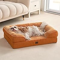 Vista 78 de EHEYCIGA - Cama ortopédica para perro grande, impermeable, de espuma viscoelástica y espuma tipo caja de huevos, bordes elevados, antideslizante