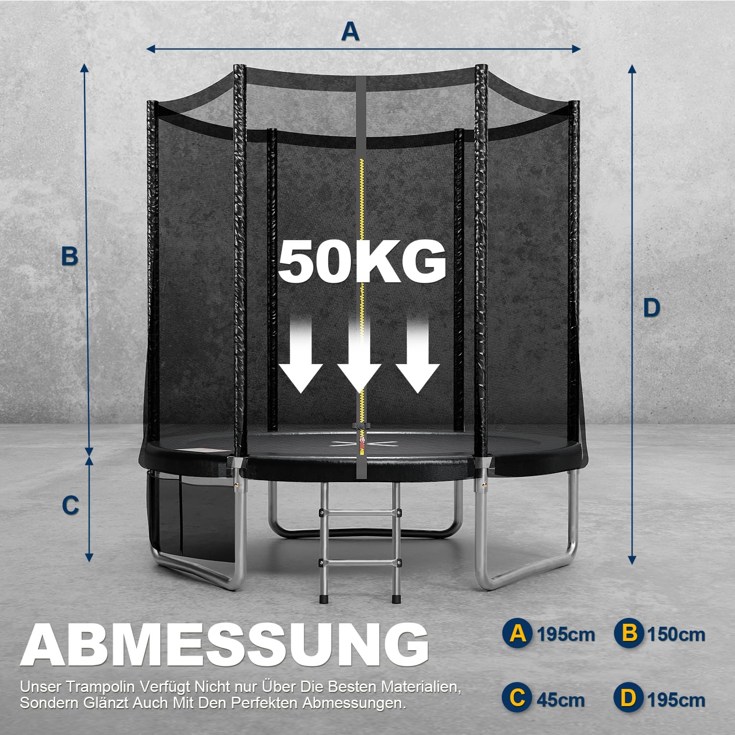 JUMMICO Trampolin Outdoor Ø 183/228/305/366/427 cm, GS-Zertifizierung Gartentrampolin für Kinder mit Leiter und Seitentasche