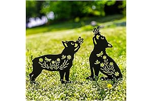 Dog Metal Garden Stakes Silhouette Christmas French Bulldog Decor