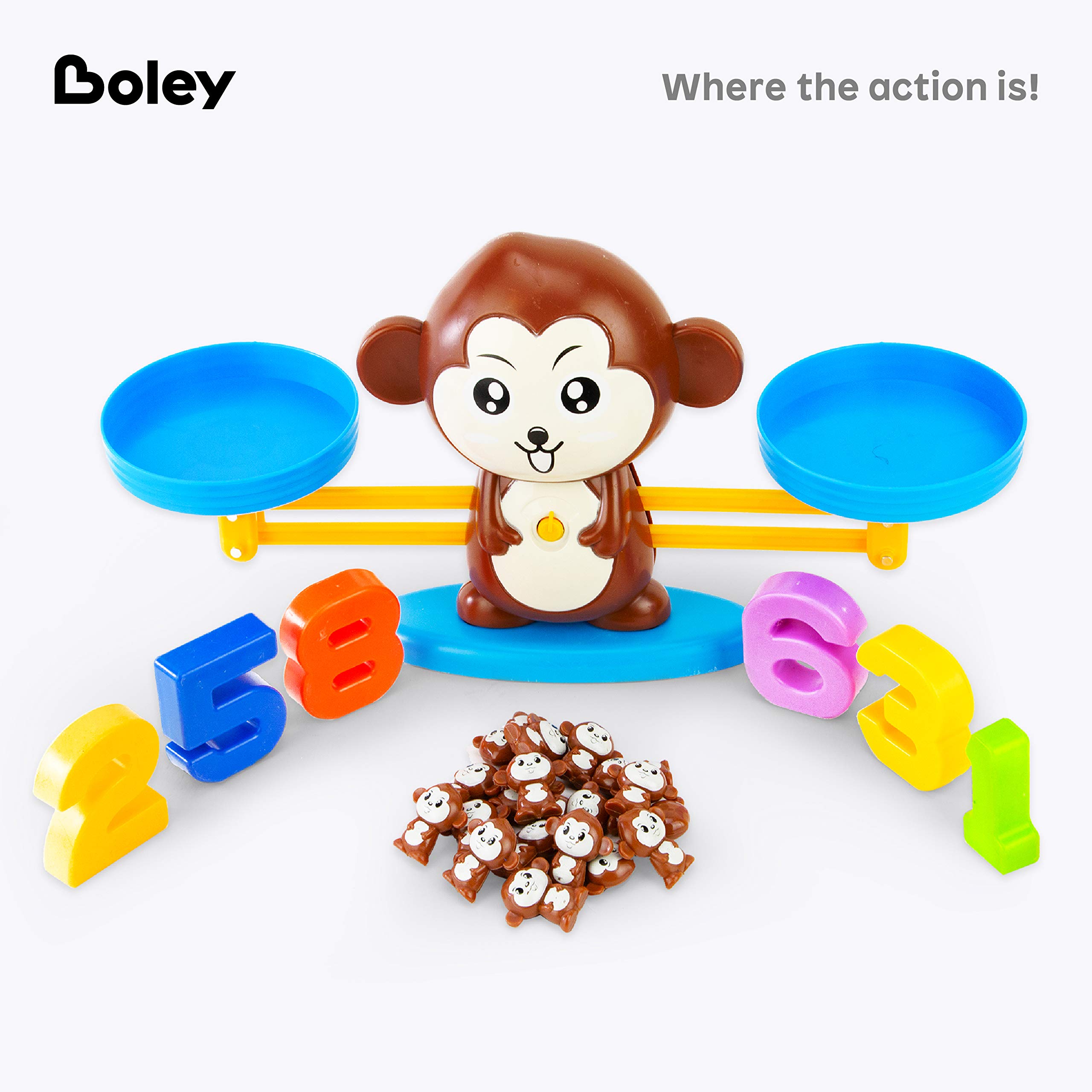 Amazon.com: Boley Monkey Balance Math Game - 62 Piece Educational Math  Games for Kids Ages 3 and Up - for The Home, Classroom, Preschool,  Kindergarten, and Daycare : Toys & Games