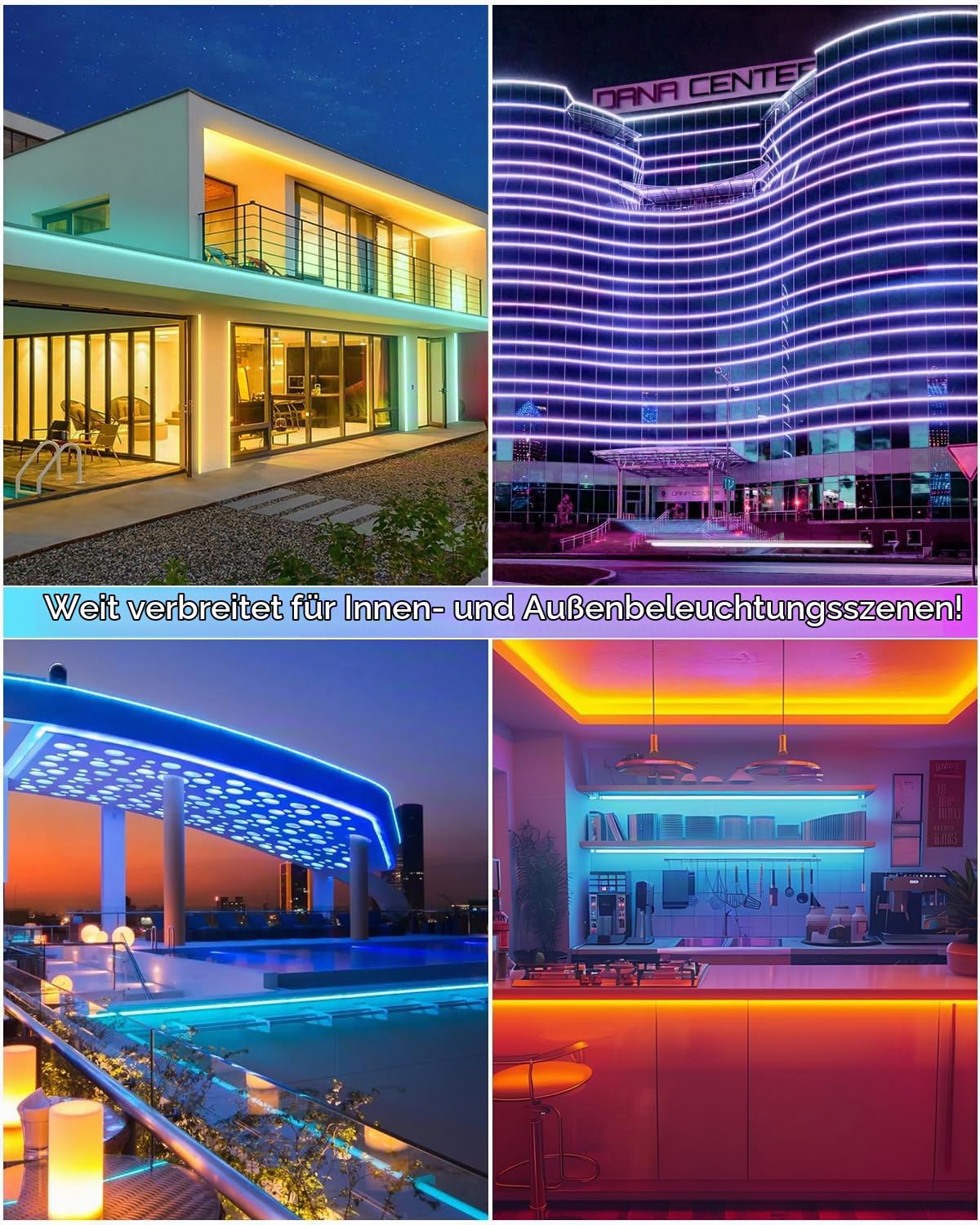 ALITOVE 230V Neon LED Streifen 30m RGB LED Band Aussenbereich Wasserdicht | mit IR Fernbedienung, für Außenwände von Gebäuden, im Garten,am Pool, auf Partys und in Bars, Nicht Selbstklebend, Keine APP