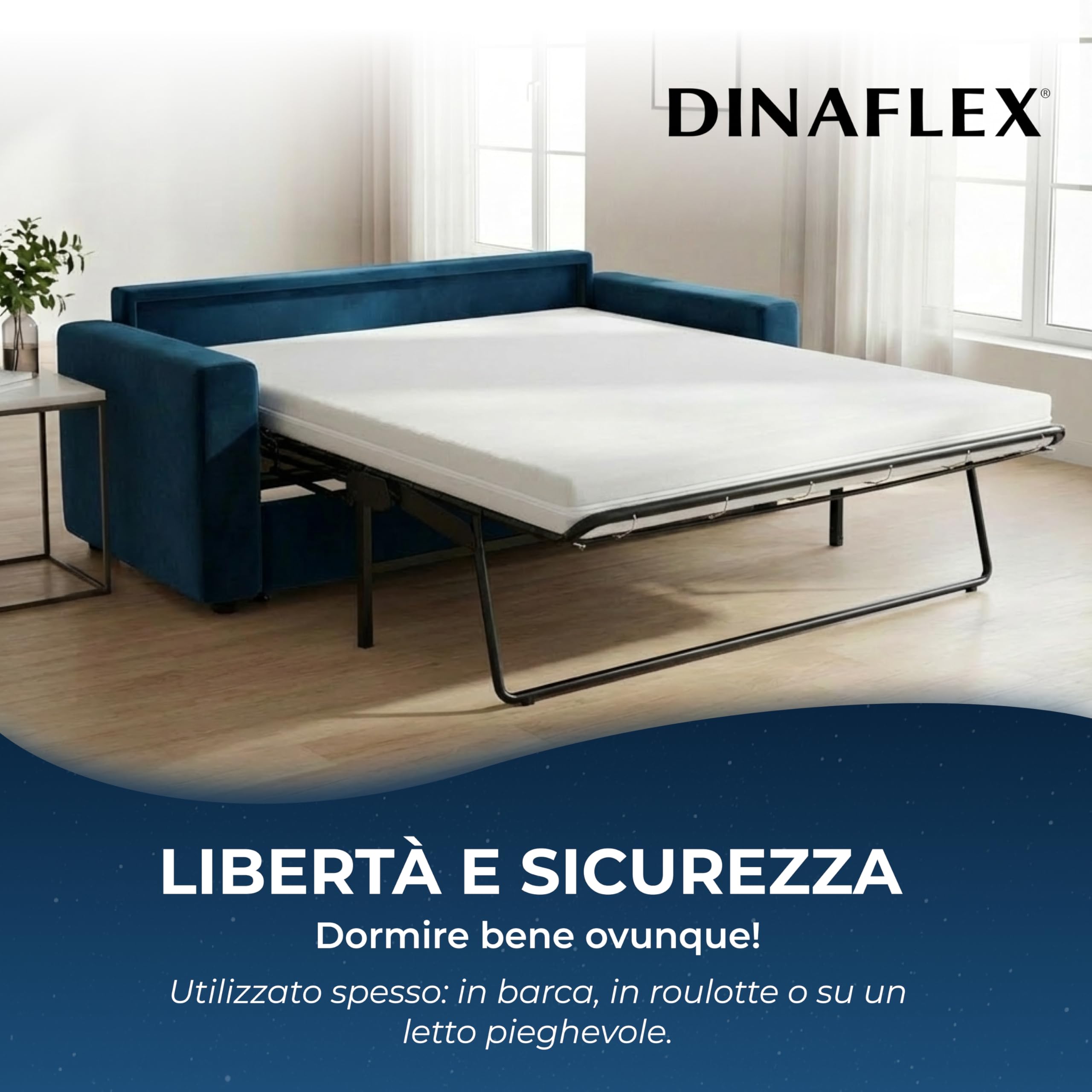 MATERASSO SOTTOCOSTO, ALTO 11,5 CM ORTOPEDICO E ANALLERGICO, POLIURETANO ESPANSO WATERFOAM LINEA EXTRA COMFORT, MATERASSO TRASPIRANTE, DENSITÀ' 30. (60x180)