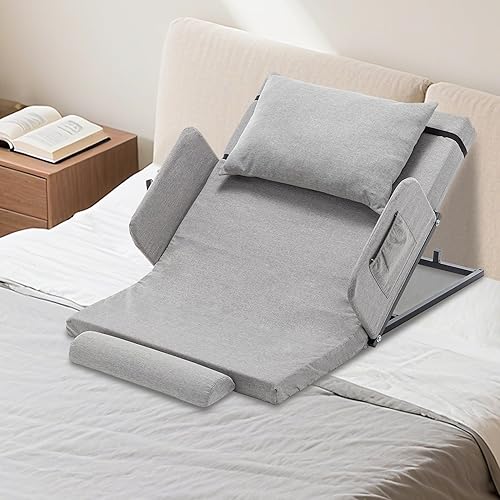 FammyLoft Respaldo de cama ajustable con rieles de seguridad, respaldo de elevación eléctrico para cama, funda lavable a máquina para ancianos,