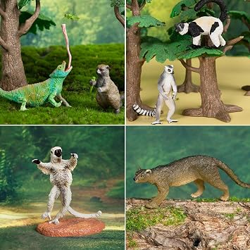 Toymany 26PCS Madagascar Animal Toy and North Forest Animals Toys