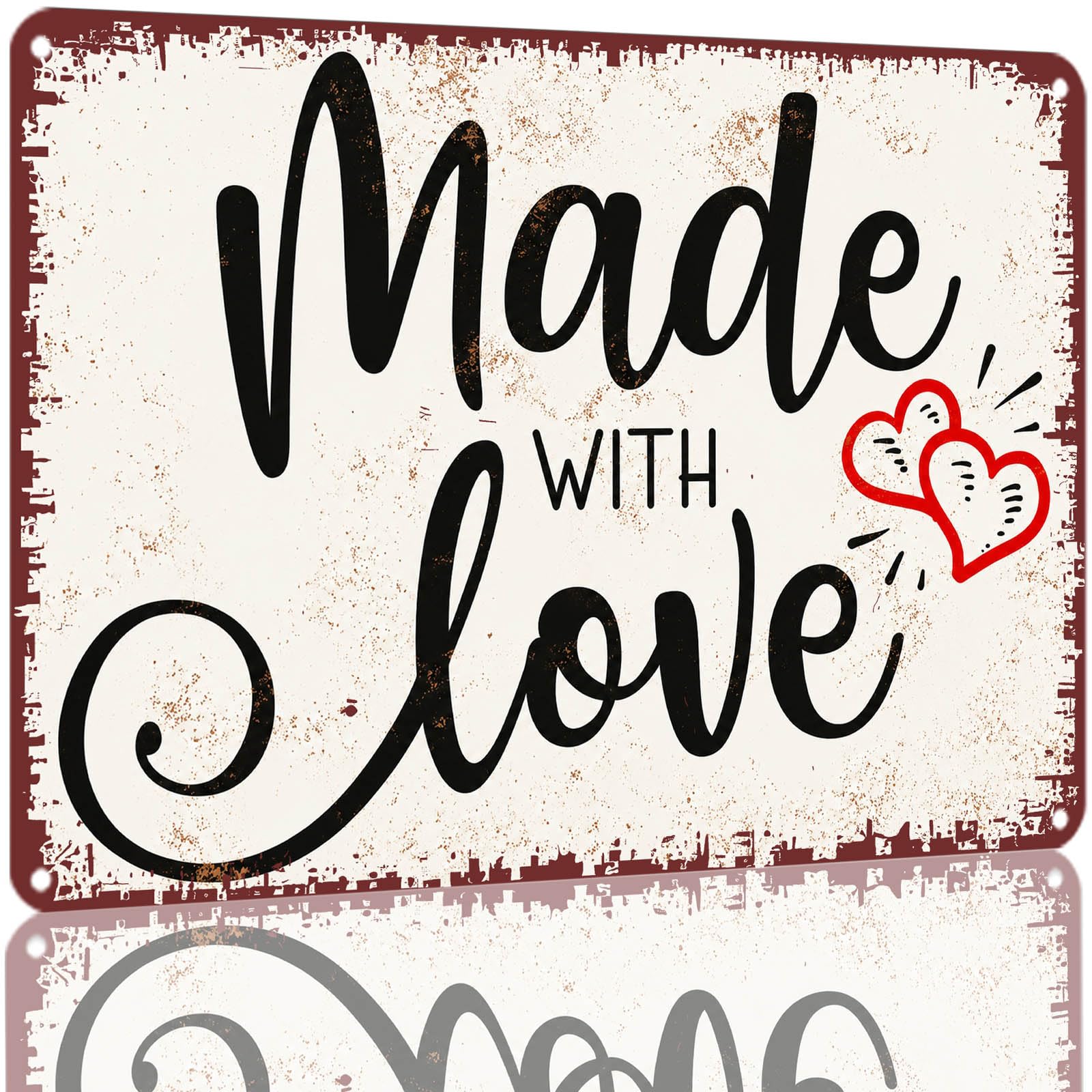Kwqdozf As Pic Made With Love Vintage Metal Tin Sign 8X12 Inch Retro Wall Art Decor For Ho