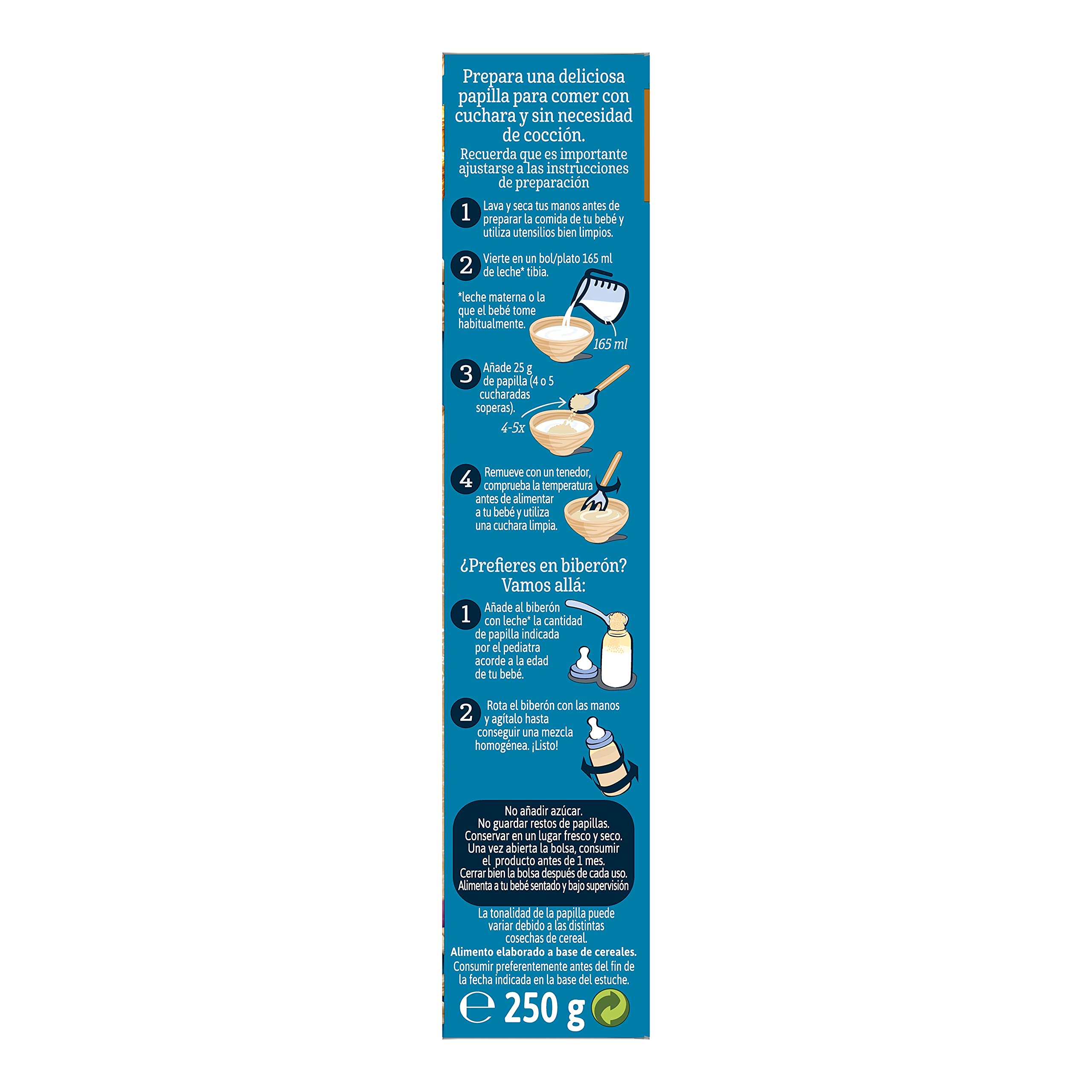 GERBER Avena Integral con Ciruela, Papilla de Cereales para Bebés, Paquetes 9x250g, a partir de 6 meses