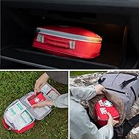 Vista 5 de General Medi Kit de primeros auxilios 2 en 1 (juego de 215 piezas) + kit de primeros auxilios de 43 piezas, incluye paquete de hielo (frío), Rojo