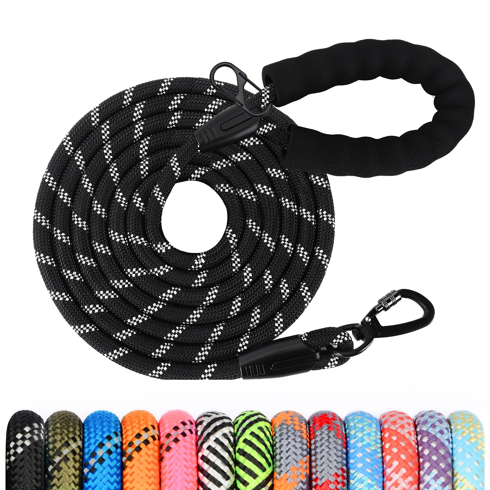 Guinzaglio per Cani, 1.2M 1.5M 2M 3M 5M 10M 20M 30M Lungo Nylon Guinzaglio Cani Resistente Leggero con Comoda Impugnatura, Riflettente Lunghina Cane, Adatto per Cuccioli, Piccoli, Medi e Grandi