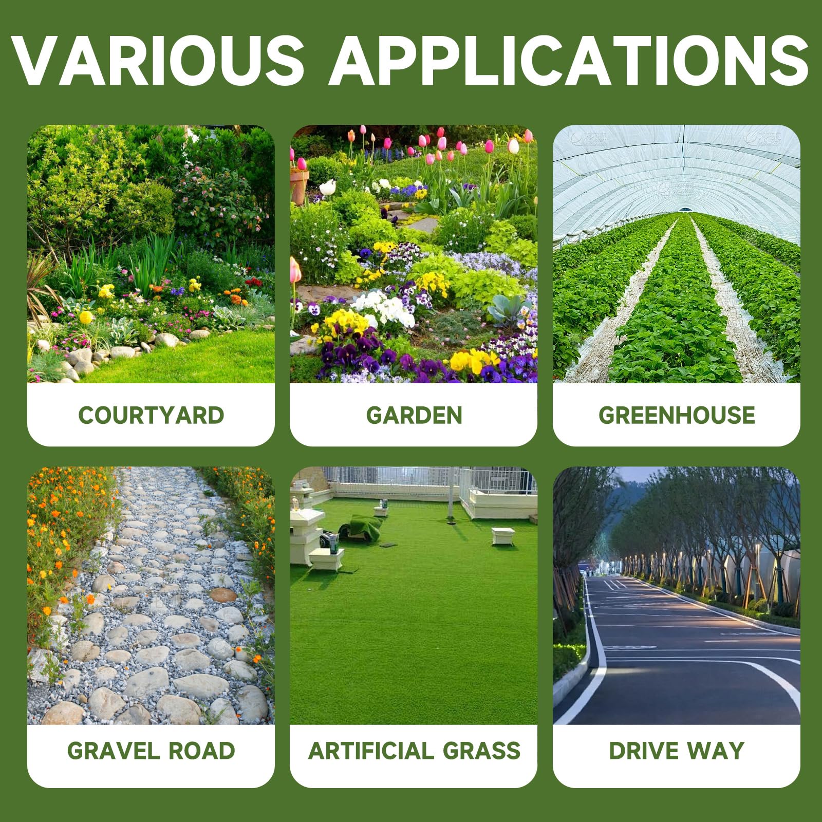 Unkrautvlies 1x50m mit 50 Erdnägeln, 110g/m² Premium Gartenvlies - Wasserdurchlässig, Reißfest und UV-stabil, Ideal für Große Flächen, Gemüsebeet und Kleingarten