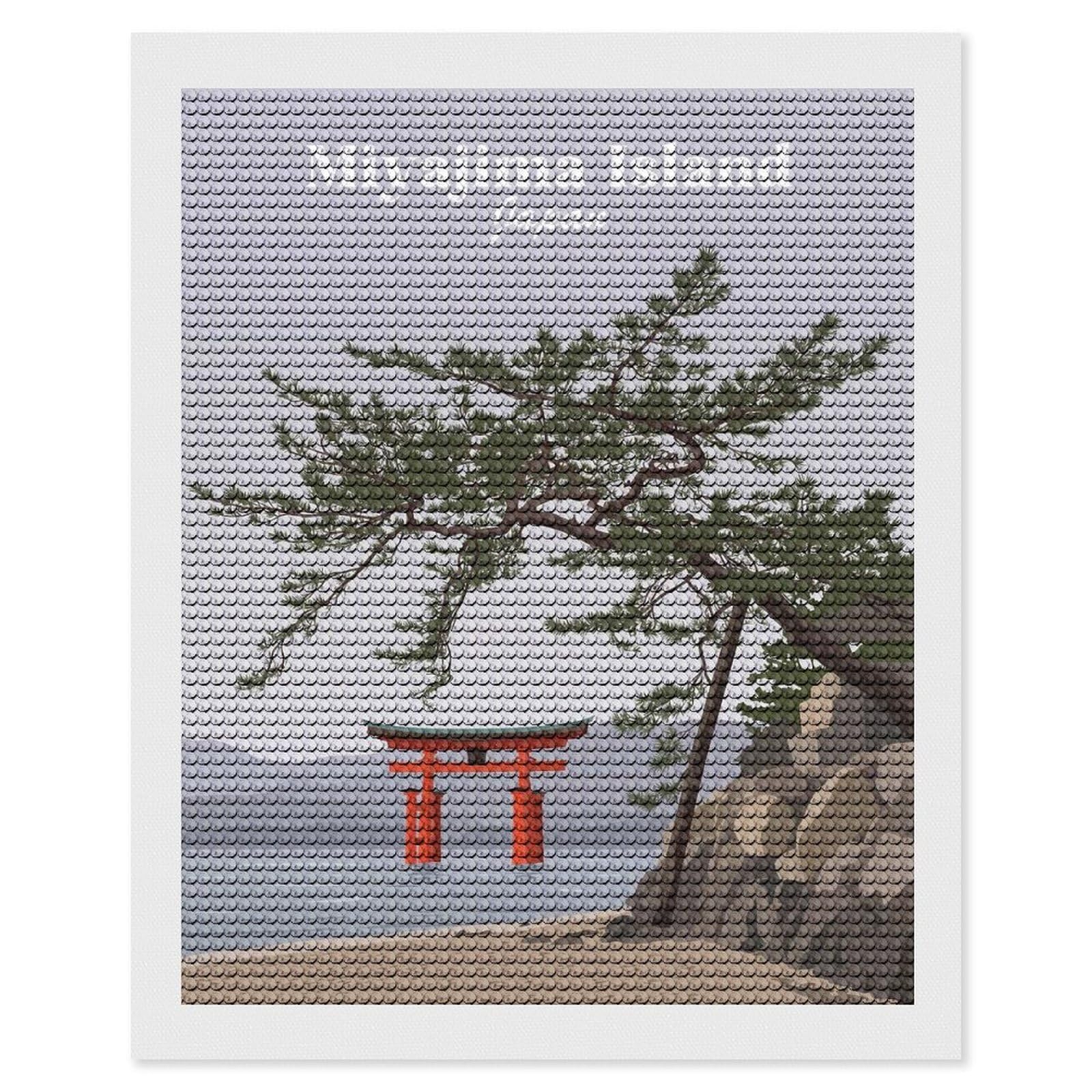 Junmoney Miyajima Island Japan Diamond Art Kit 16"x20", Relaxing DIY Hobby, Satisfying Creative Project, Living Room Decor, for Women