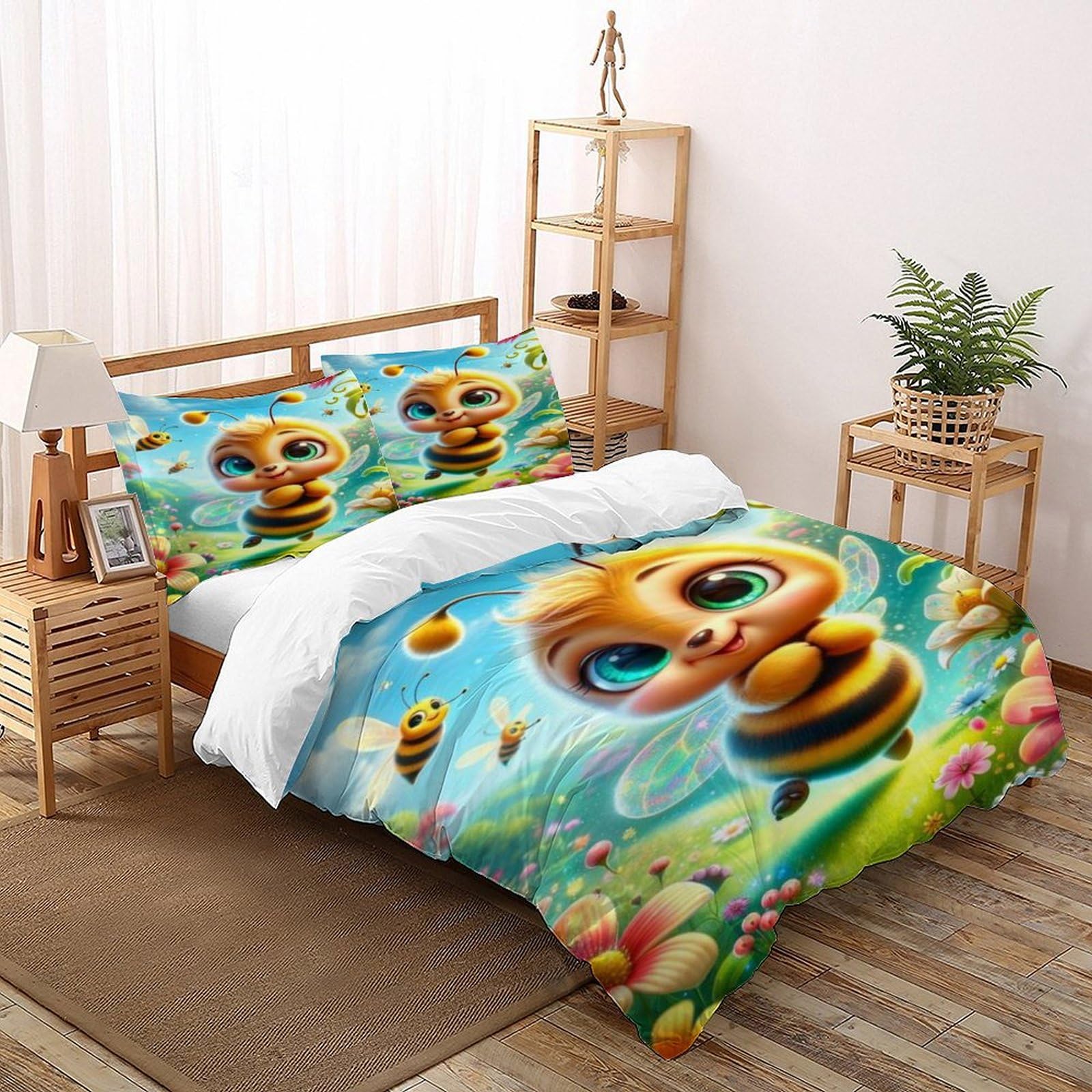 Housse de couette bee grand lit pour chambre adulte et enfant