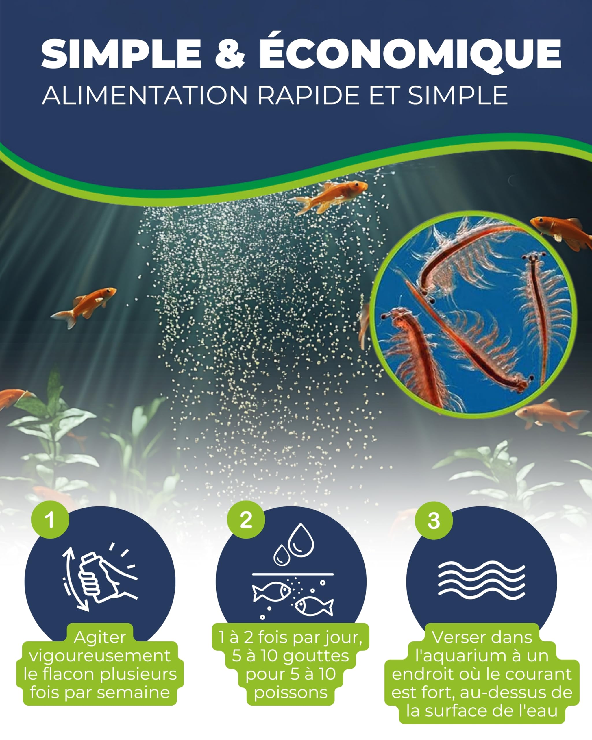 Hobby Aquaristik Artemia Baby Liquid | 125 ML | Concentré Liquide de zooplancton idéal pour l’élevage des Jeunes Poissons | Nourriture pour Poissons d’Aquarium | pour Eau Douce et Eau de mer