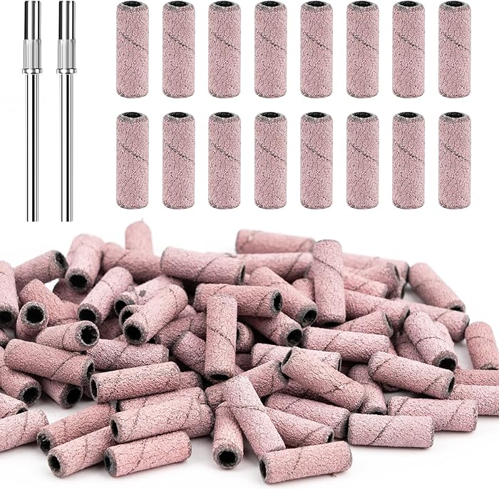 100 Pièces Embouts Ponceuse Manchons, #240 Ongles Bandes de Ponçage Professionnelles Grain pour Perceuse à Ongles Ponceuse Emeri Rouleaux Lime Ongles pour Manucure et Pédicure(Rose Rouge) : Amazon.fr: Beauté et Parfum