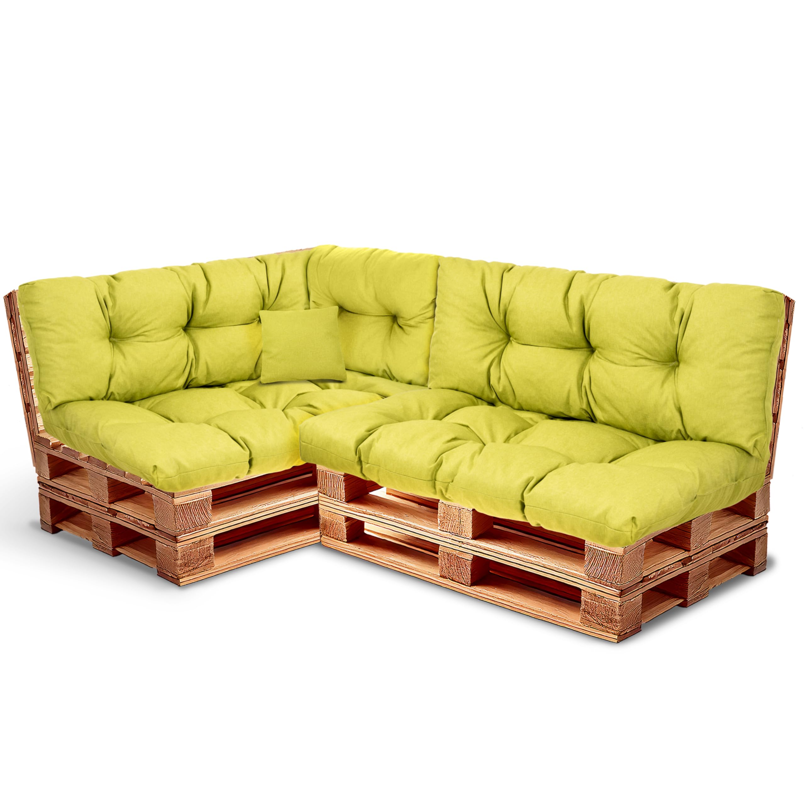 Best Wool Pallet Cushion Set – Seat Cushion for Euro Pallets – Pallet Cushion, Filled with Granulated Poulirette Foam – Incl. 2x Seat Cushions 120x80 + Backrest 120x40 as well as 60x40 & 40x40