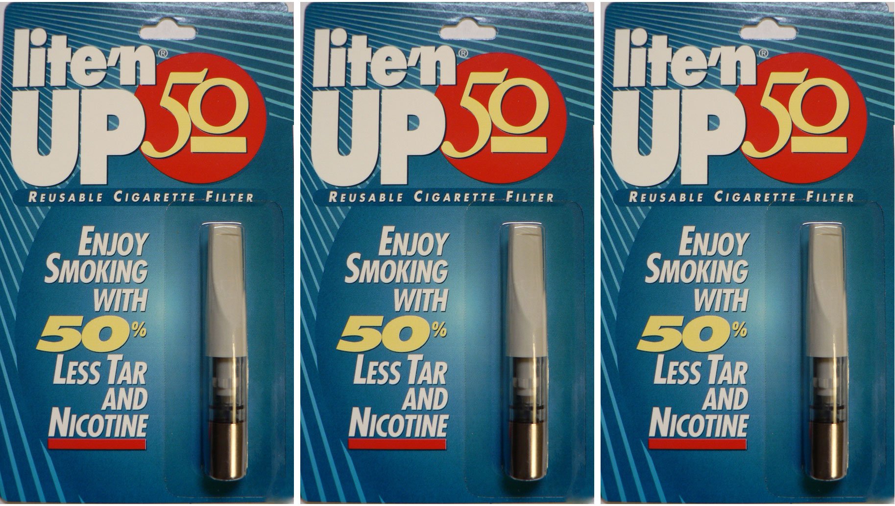3-Pack LITE'N UP-50 Reusable Cigarette Filter