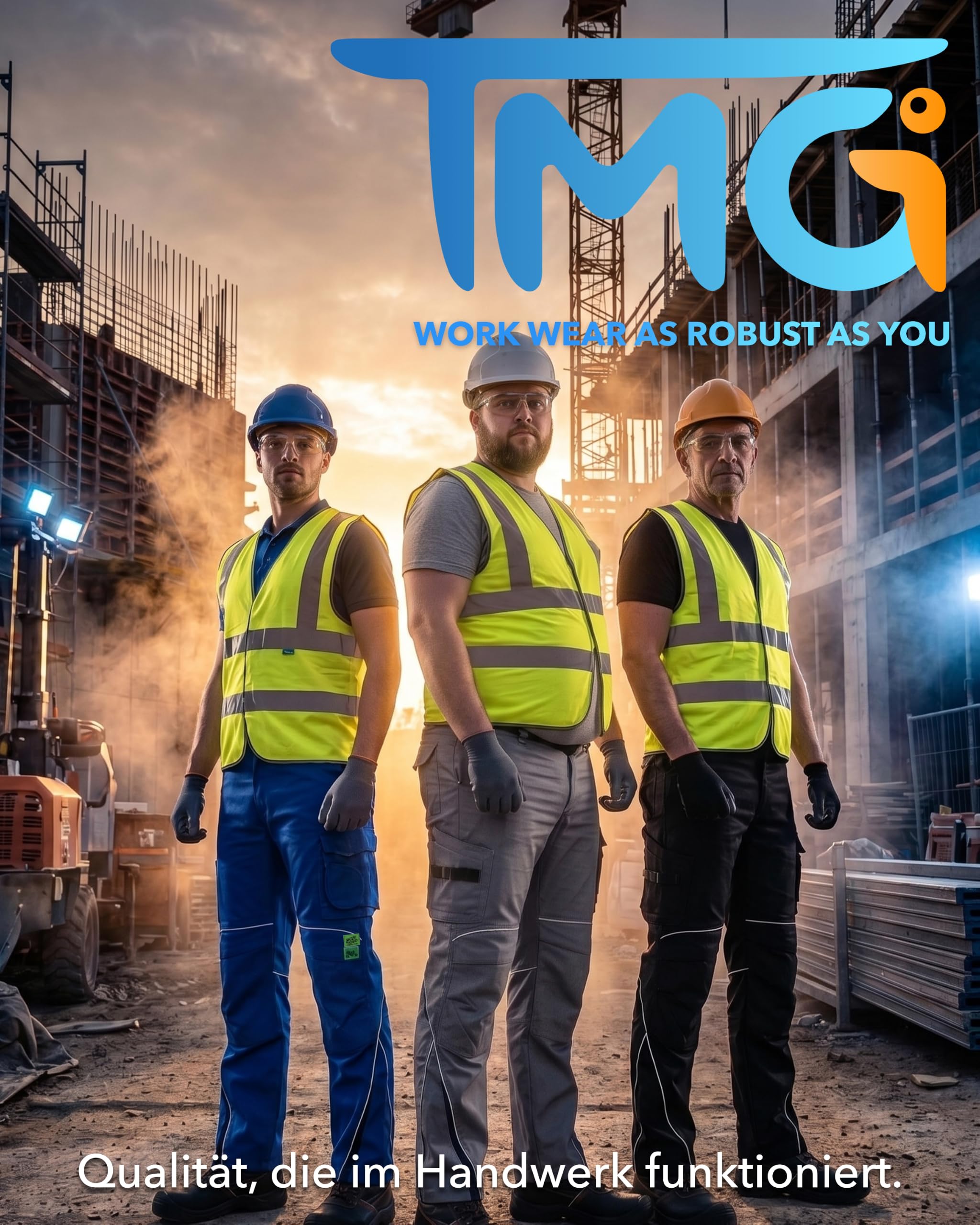 TMG | Kurze Arbeitshose Herren, Gerader Schnitt, Arbeitsshorts Kultworker, Stretchbund, Werkzeugtasche, versch. Farben