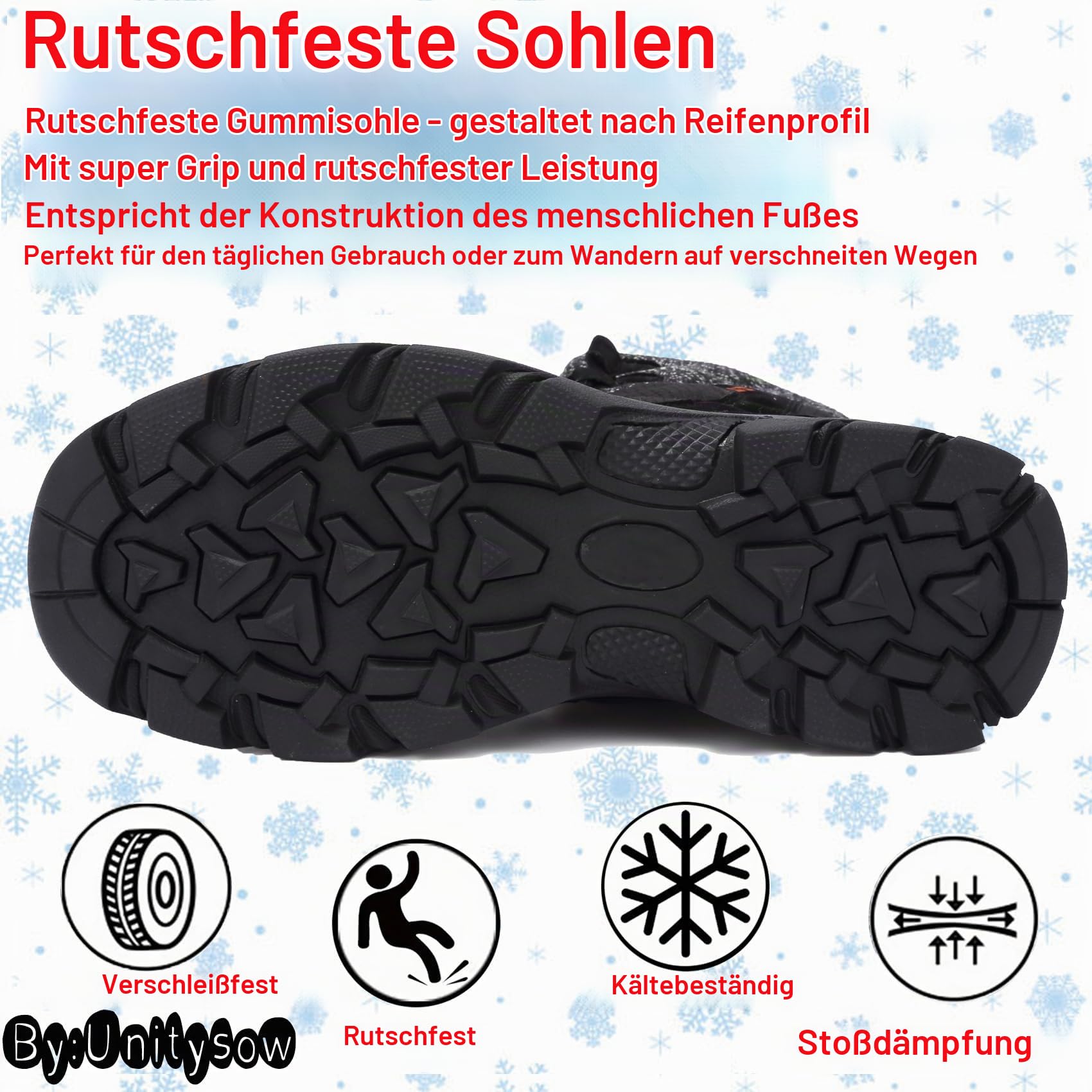 Winterschuhe Herren Damen Stiefel Warme Gefütterte Schneestiefel Winterstiefel Outdoor Wasserdicht Trekkingschuhe Wanderschuhe Winterboots Gr.37-46