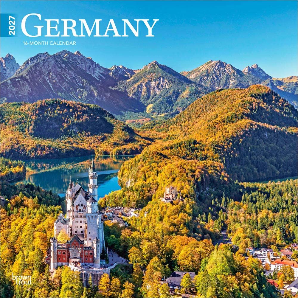Germany 2027 12 X 24 Inch (Hanging) Monthly Square Wall Calendar Plastic-Free: Original BrownTrout-Kalender [Mehrsprachig] [Kalender]