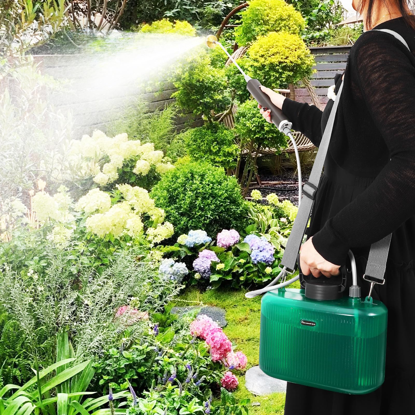Elektrisches Sprühgerät mit 5l Fassungsvermögen und Schultergurt Tragbarer Gartensprüher aus Pp für Rasen und Garten Pumpensprüher für Pflanzenpflege