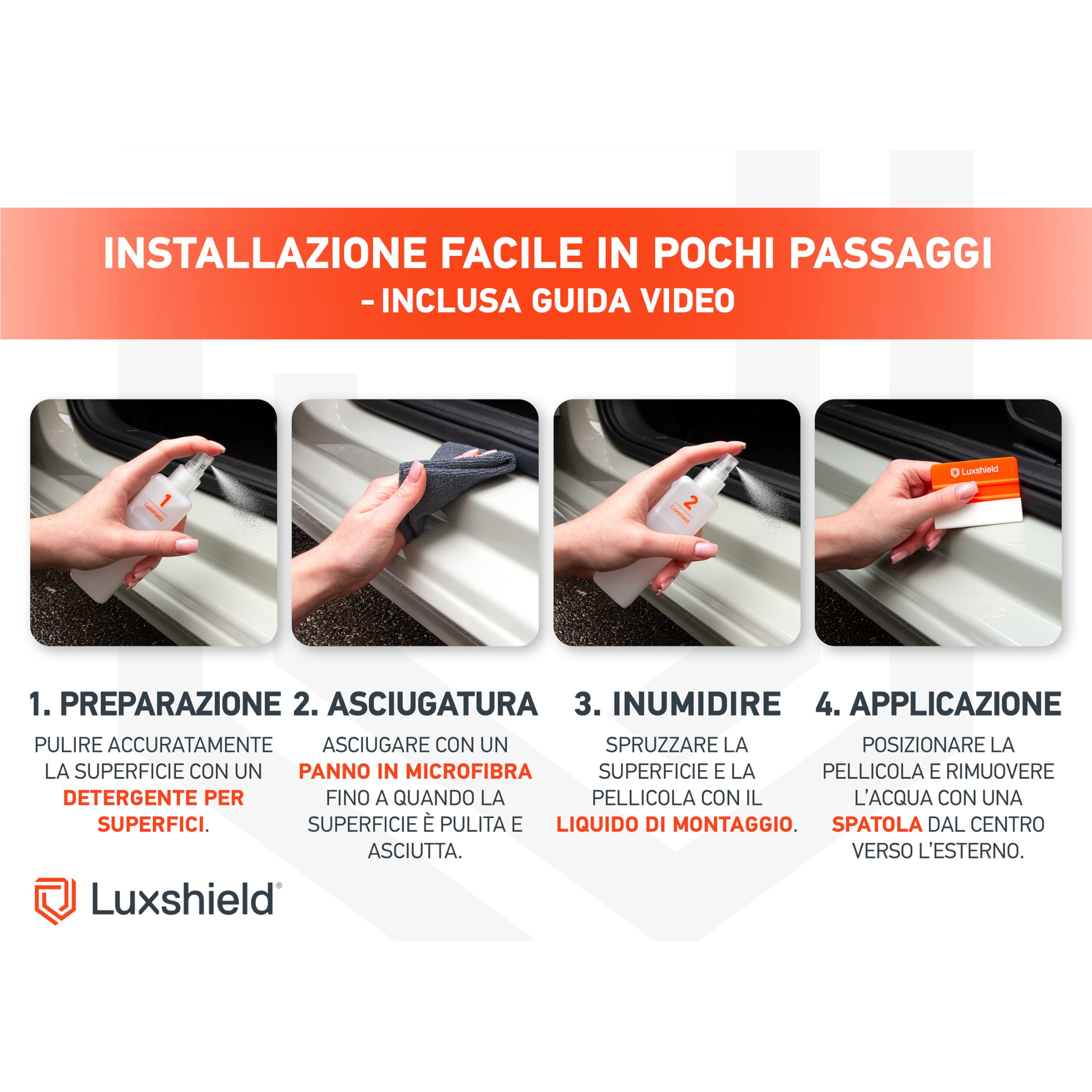 Luxshield Battitacco Auto Antigraffio Pellicola per Cupra Born I 2021-2026 - Protezione Accessori Tuning Portiera - Trasparente Lucido