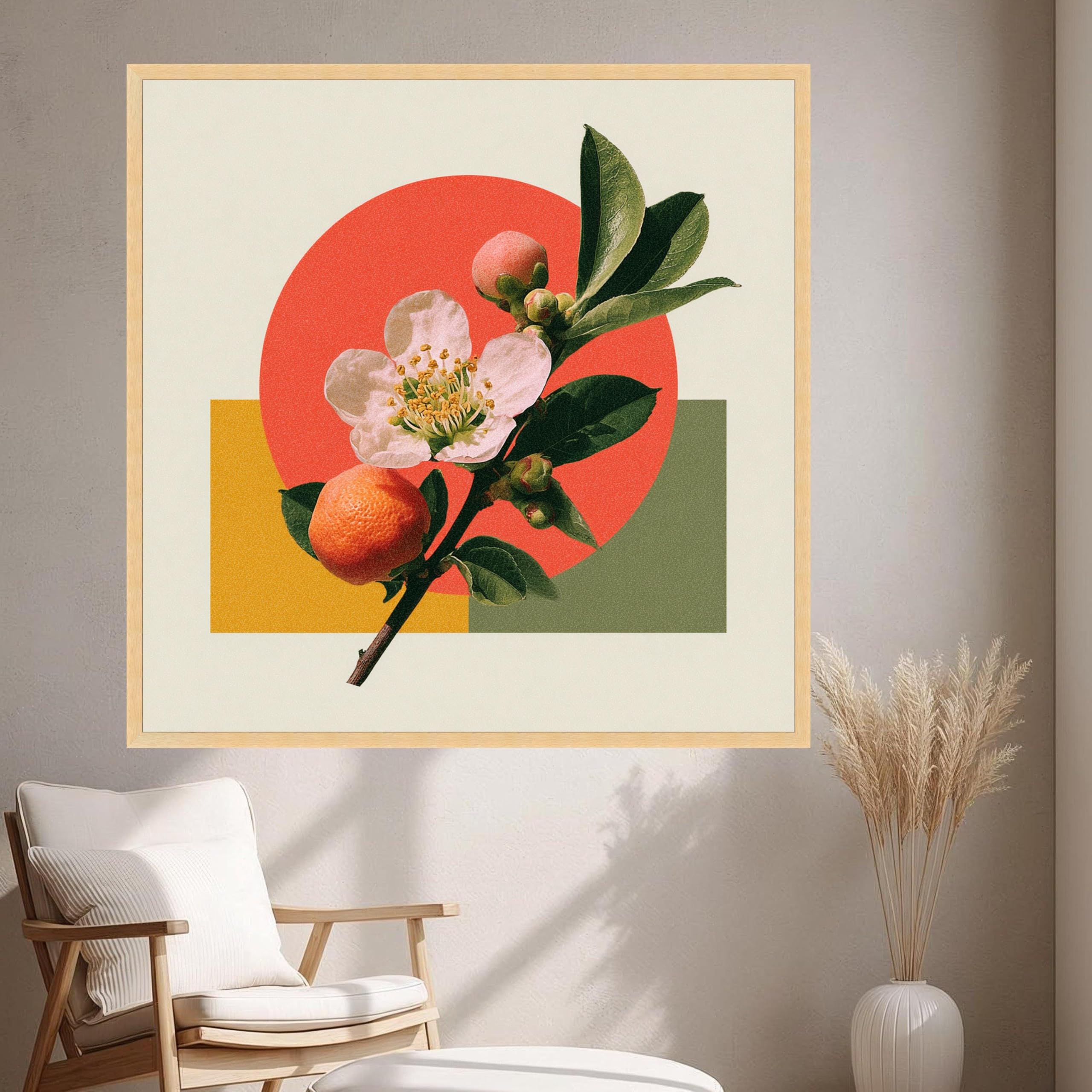 Impression botanique Fleur d'oranger 65x65cm, idée cadeau déco idéale - 8