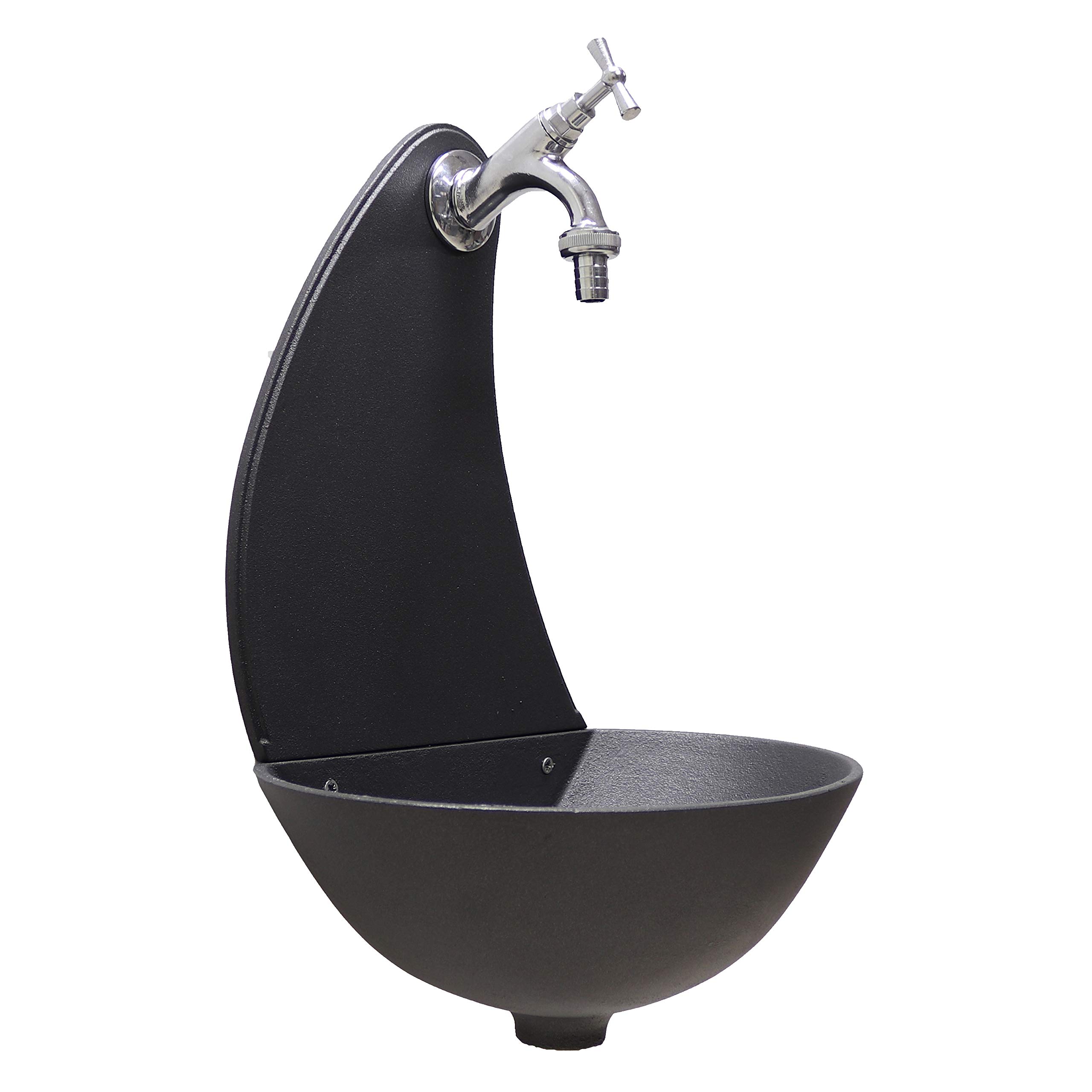FONDERIA BONGIOVANNI | Fontana a Muro | Fontanella da Giardino Esterno | Da Parete | Modello Luna | con Rubinetto in Ottone Cromato 303C | per Casa Giardino Terrazzo Esterno