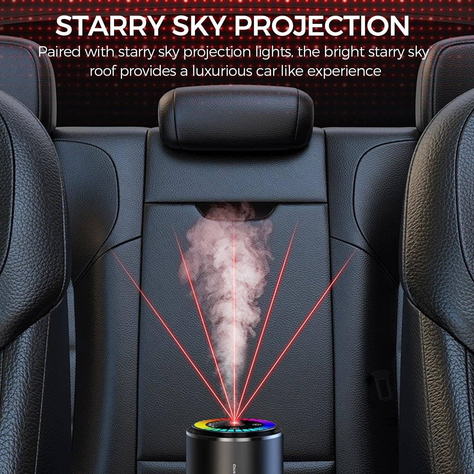 Intelligente Deodorante per Auto con Luce LED Ritmica Diffusore Profumo 50 ml Sensore Vibrazione