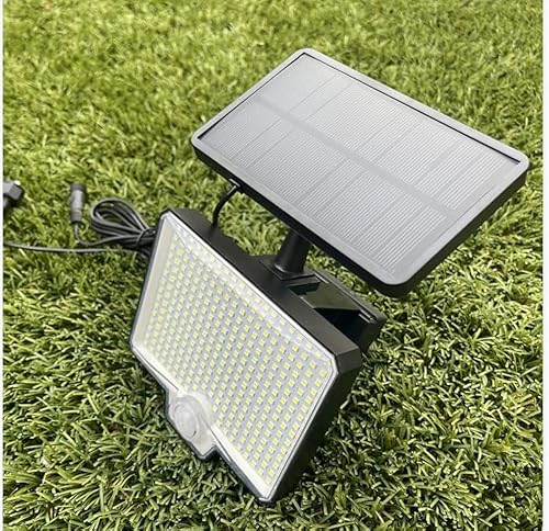 Miniatura 1 de AUDERWIN 294 luces LED solares con sensor de movimiento para exteriores, luces de inundación solares de 2600 lúmenes, IP67, impermeables, para