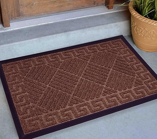 Tapete resistente para puerta delantera, 30 x 18 pulgadas, tapete de bienvenida para entrada al aire libre, impermeable, atrapador de suciedad,