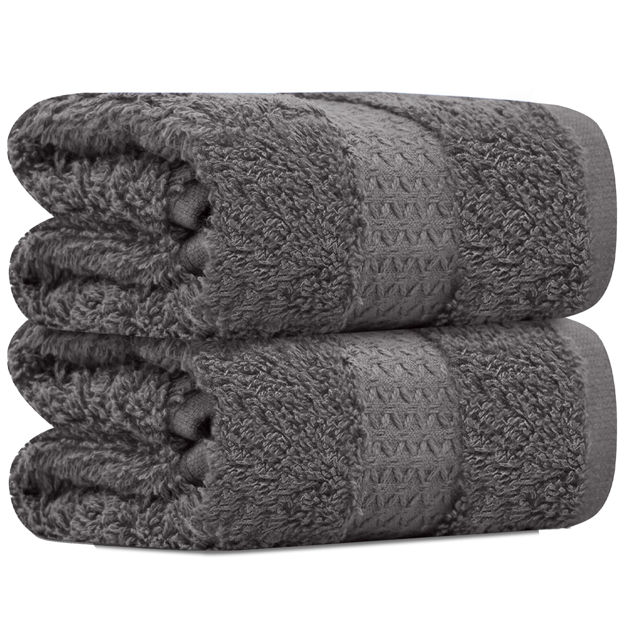 Towelogy Grey Premium Face Cloths 100% Combed Cotton Fade Resistant 33X33cm - Super Soft Face Cleansing Towels Flannels Hotel Quality (2, )
