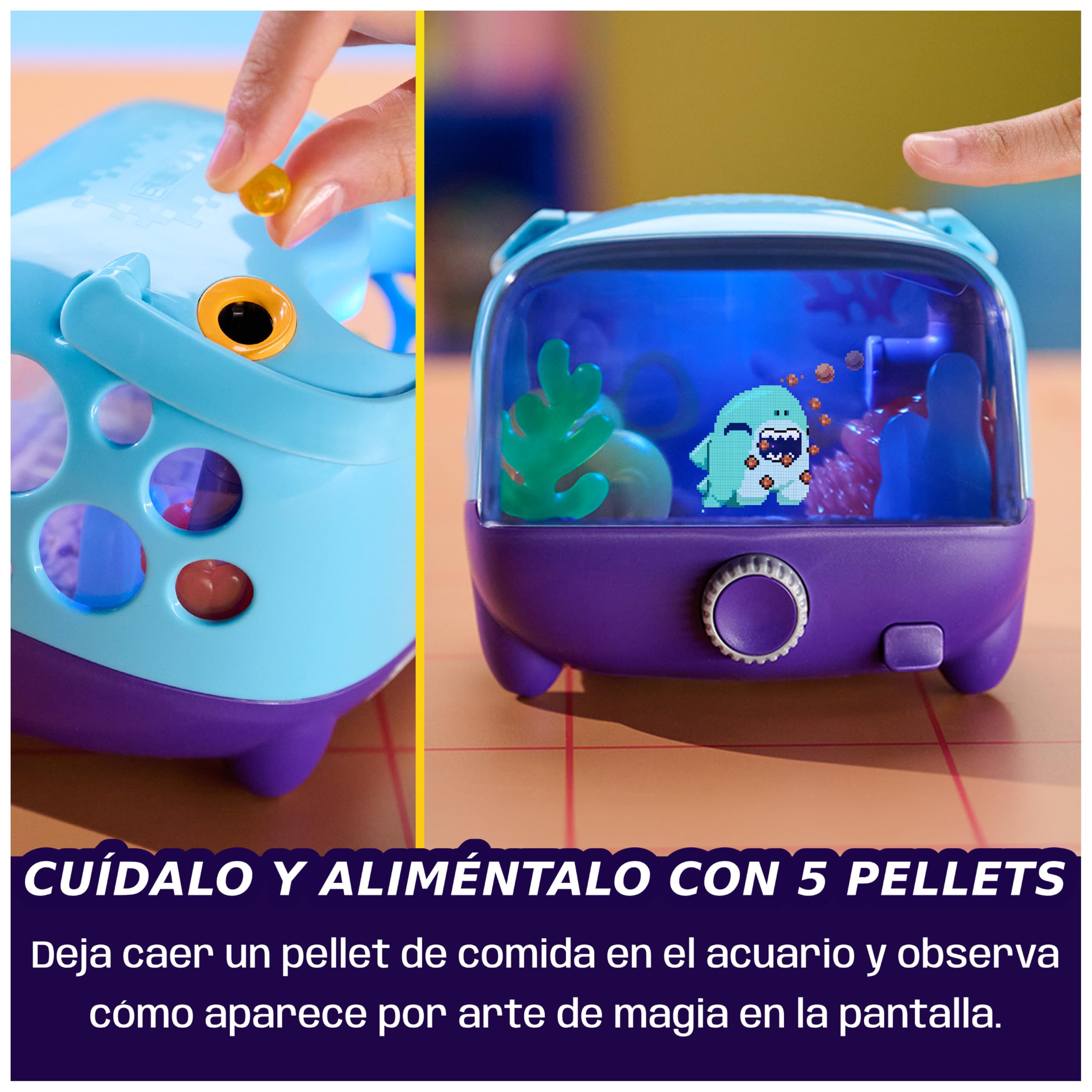 Bitzee Aquarium, Tanque Interactivo con 30 Criaturas Marinas Digitales, Gran Pantalla y Luces LED, Mascotas electrónicas táctiles Que reaccionan al Toque, Regalo Ideal para niños y niñas Desde 5 años
