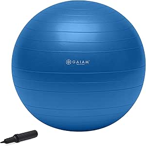 Gaiam Total Body Balance Ball Kit – inkl. Anti-Burst-Stabilität, Yoga-Ball, Luftpumpe, Workout-Programm