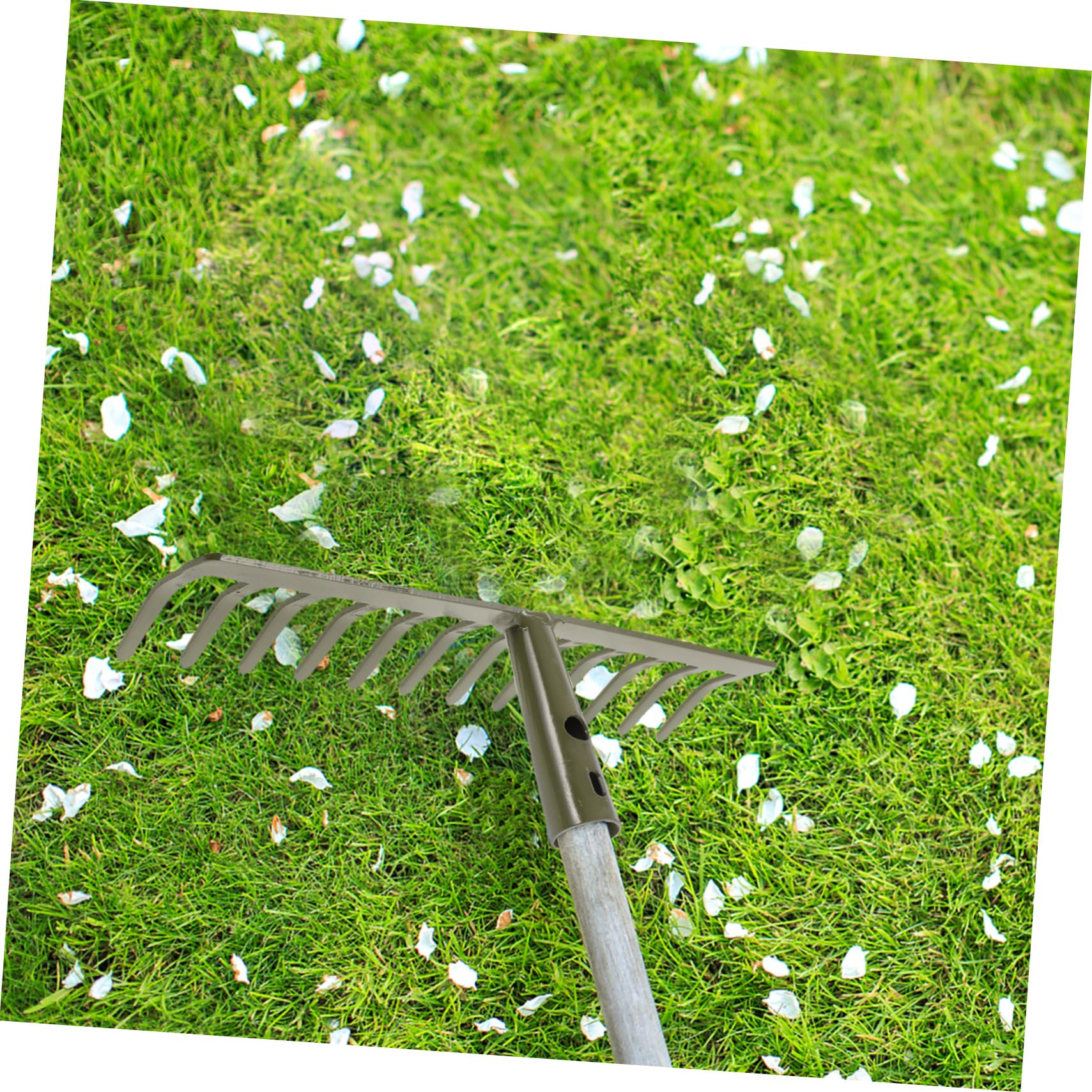 jojofuny 4piezas Rastrillo De Jardín Metálico De Dientes Cabezal Resistente para Jardinería y Limpieza De Césped Sin Mango para De Jardín y Huerto